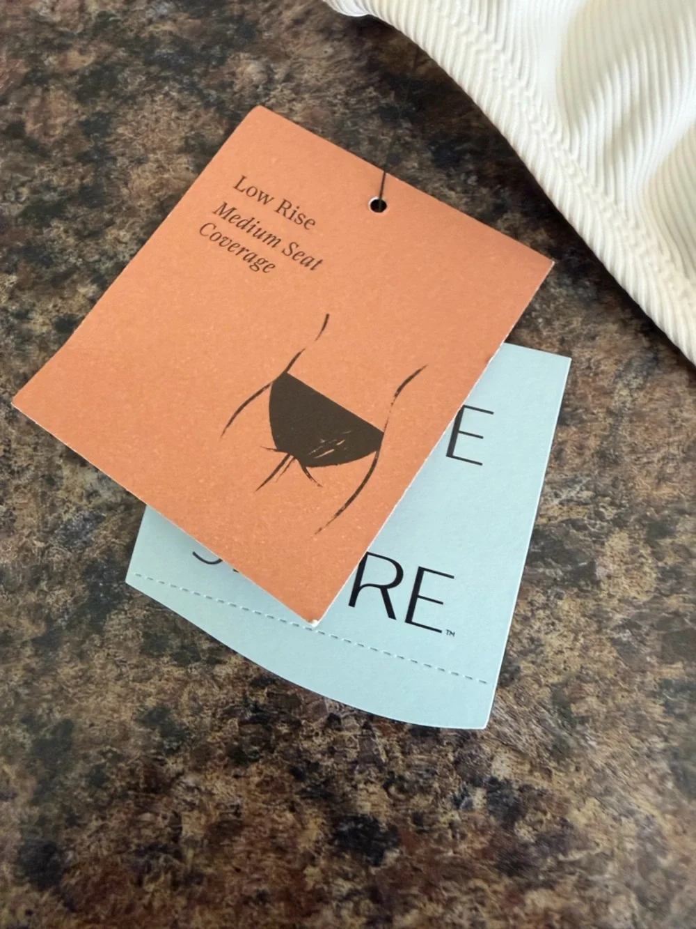 White Ribbed Bikini Bottom - Picture 3 of 4